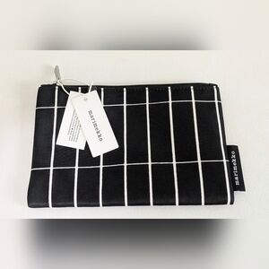 Marimekko New Kaika small Tiiliskivi Make Up Bag Cosmetics Bag , Black And White